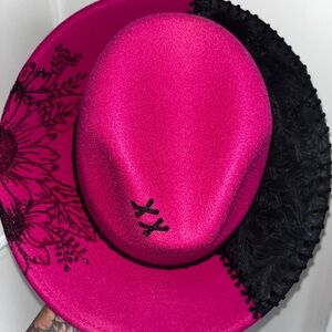 Elegant Pink and Black Women's Hat